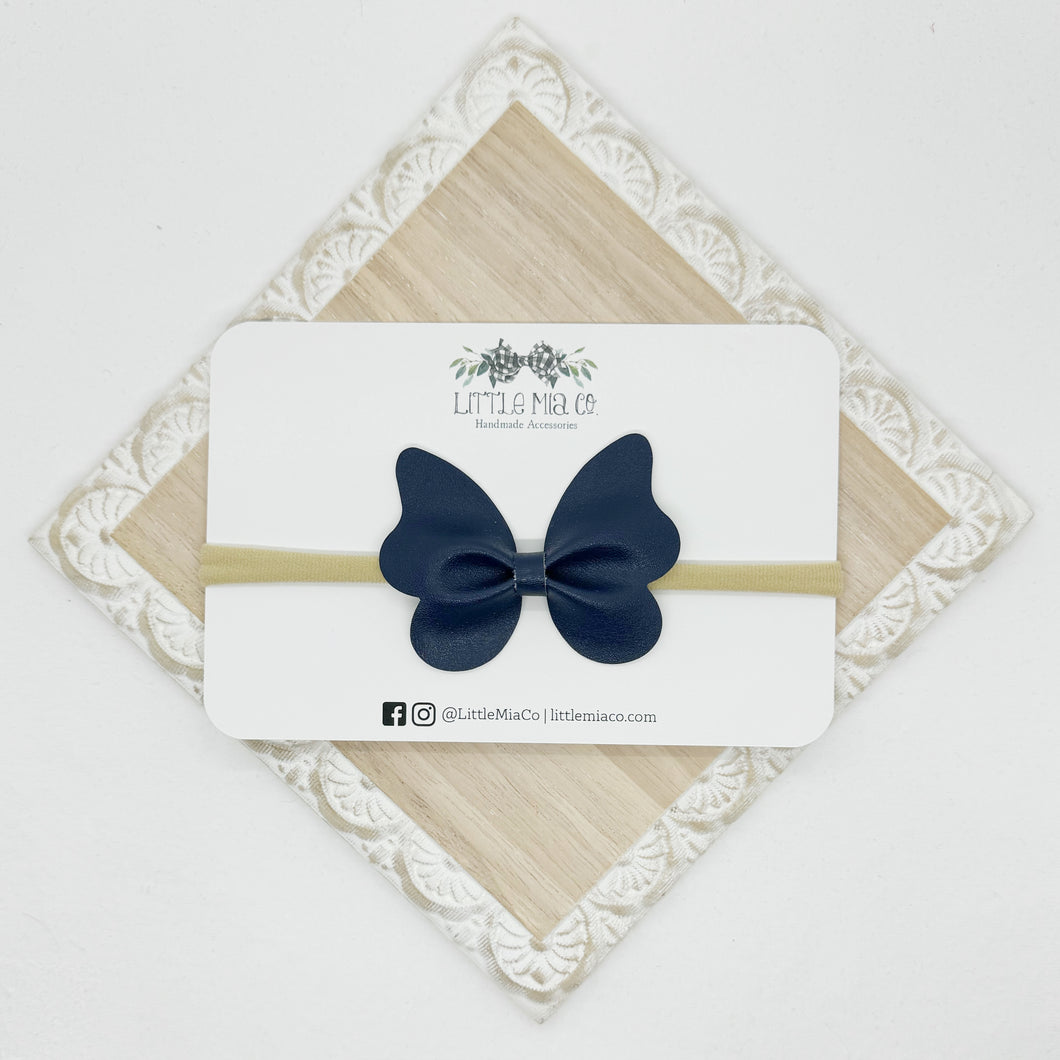 Navy Butterfly Headband