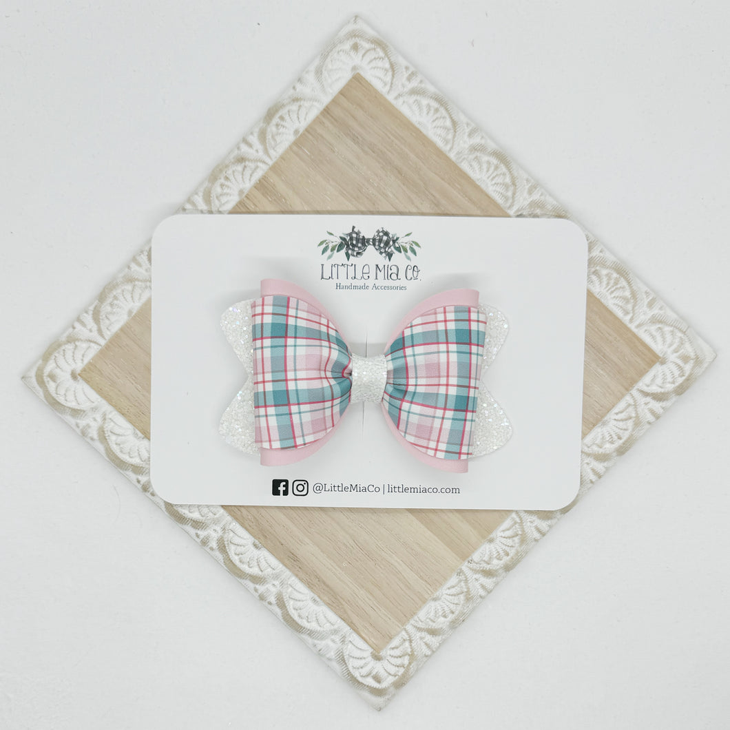 Pink Christmas Plaid Lizzy Clip