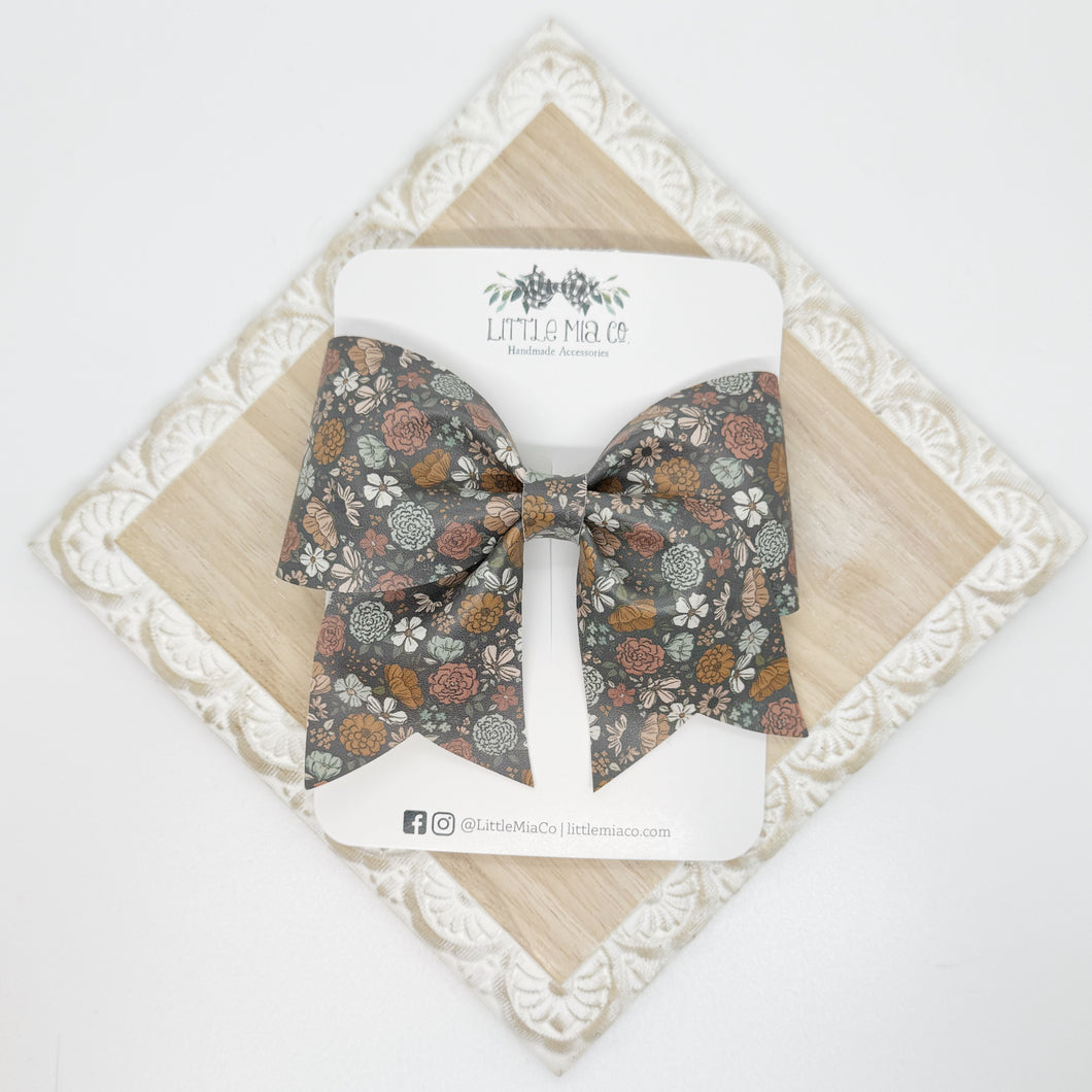 Teal Floral Cheer Clip