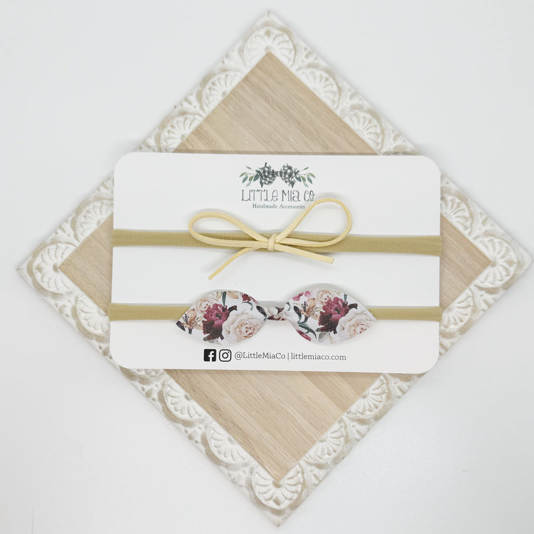 Deep Purple Floral Headband Duo