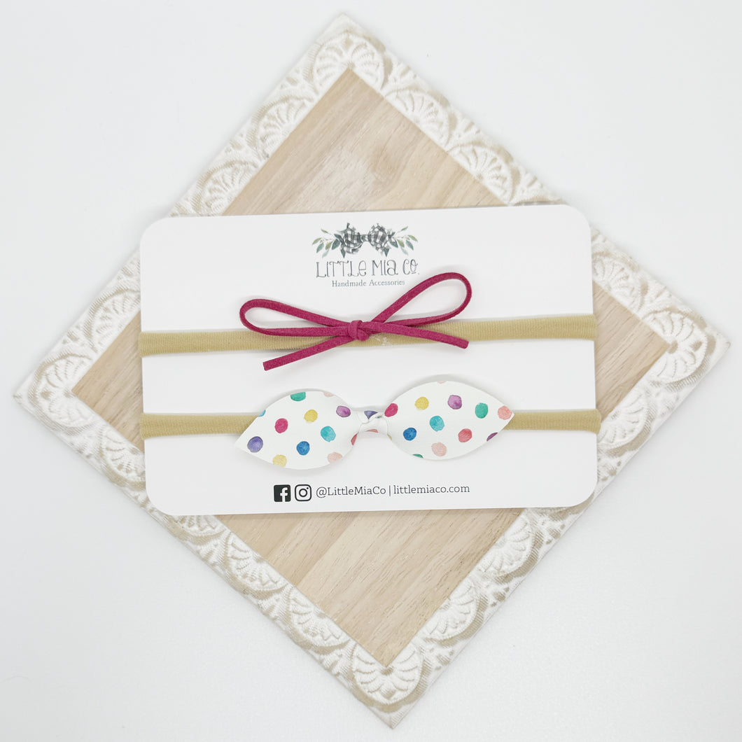 Colorful Polka Dot Headband Duo