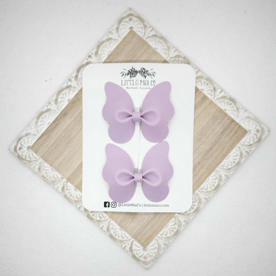 Lavender Butterfly Piggy Clips