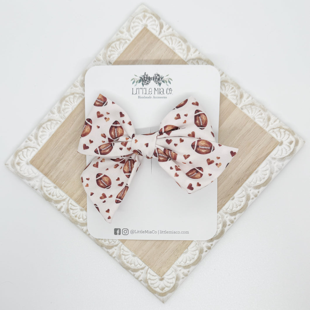 Football Heart Fabric Clip