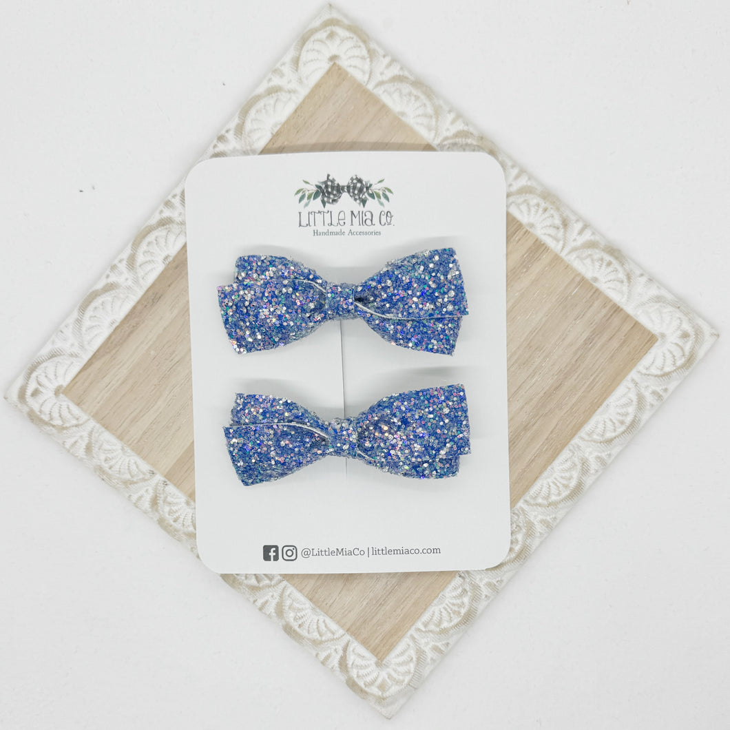 Blue Glitter Lou Piggy Clips