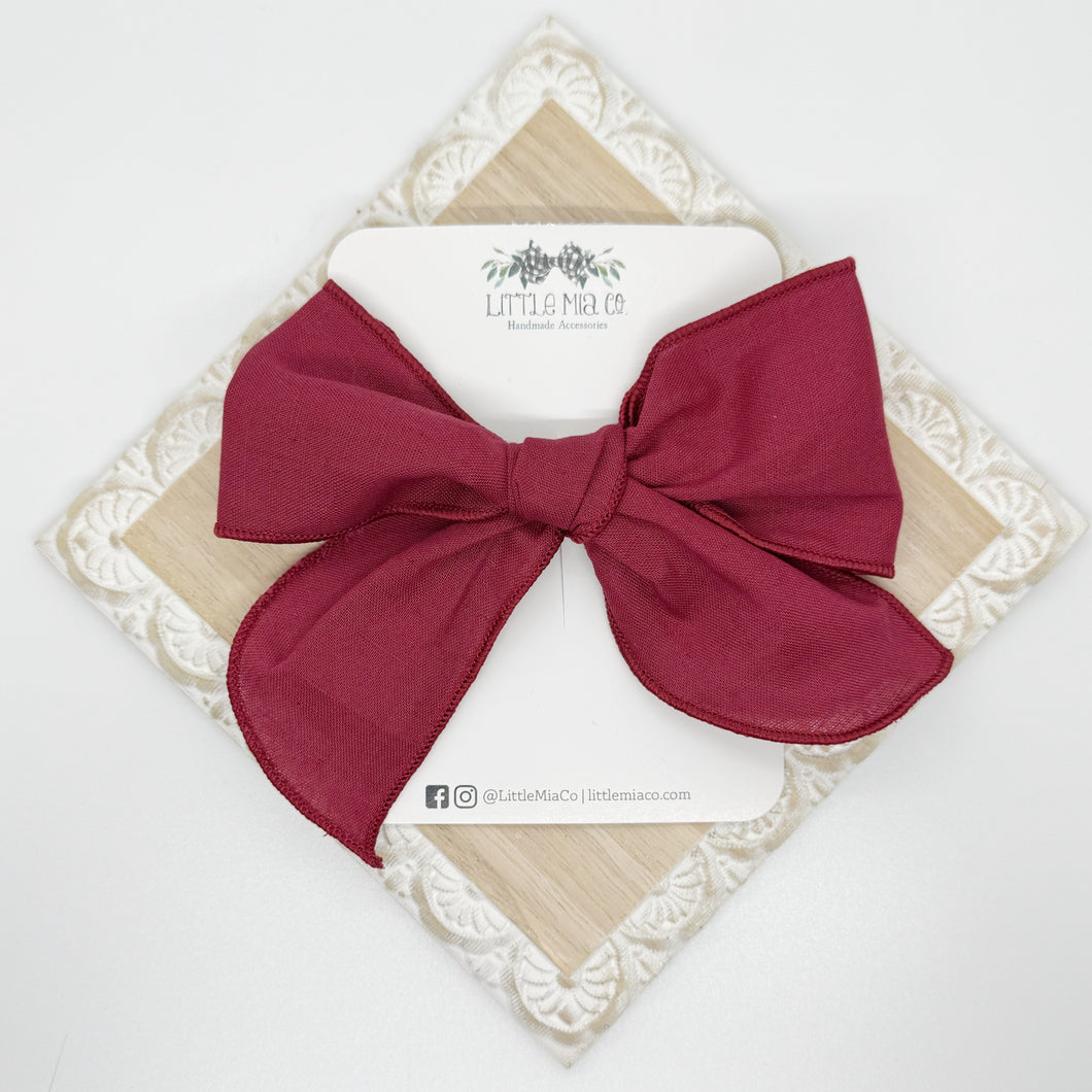 Burgundy Linen 5” Clip