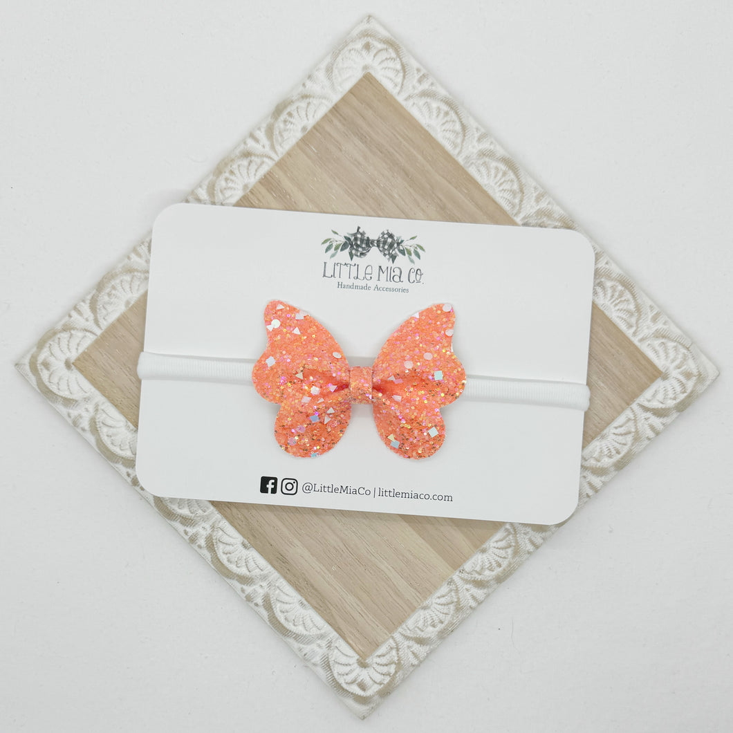 Orange Glitter Butterfly Headband