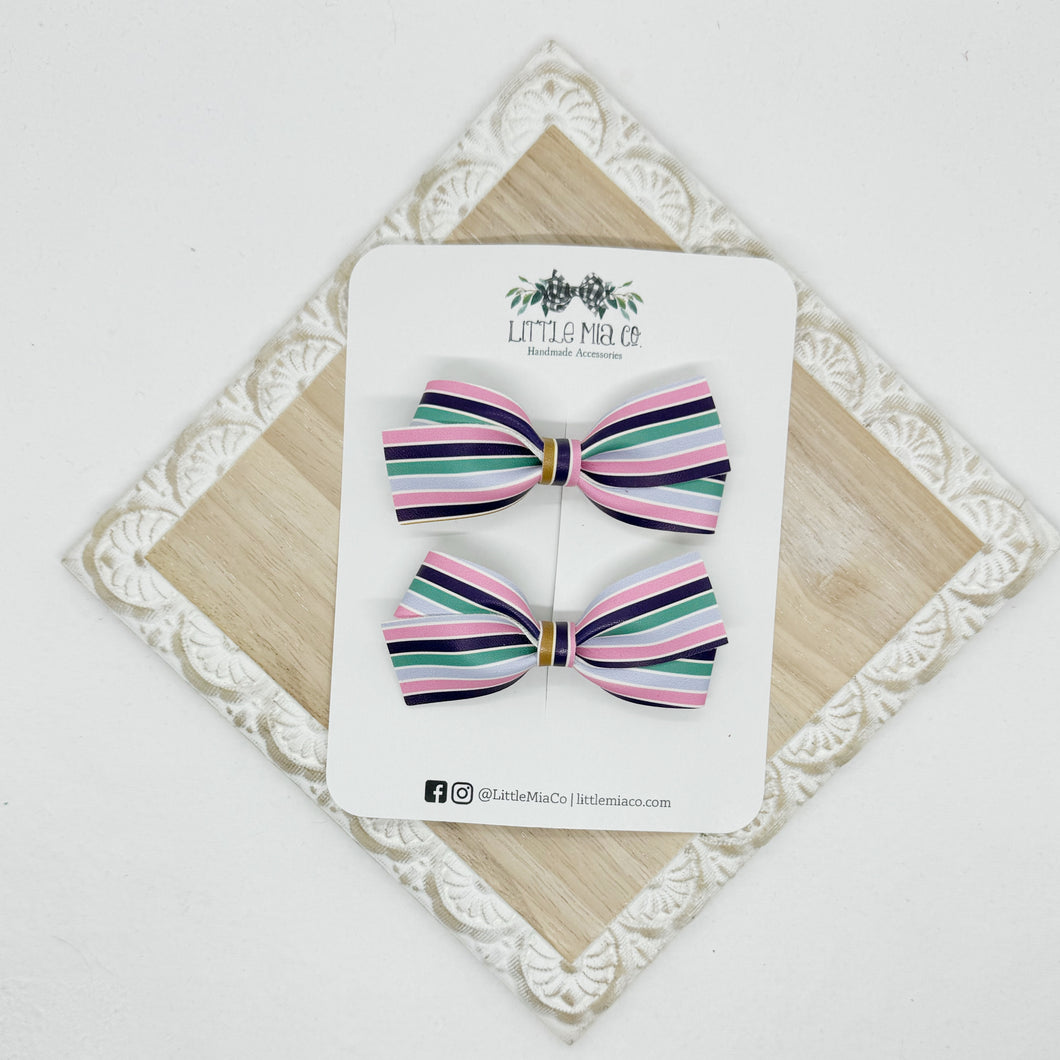 Spring Striped Lou Piggy Clips