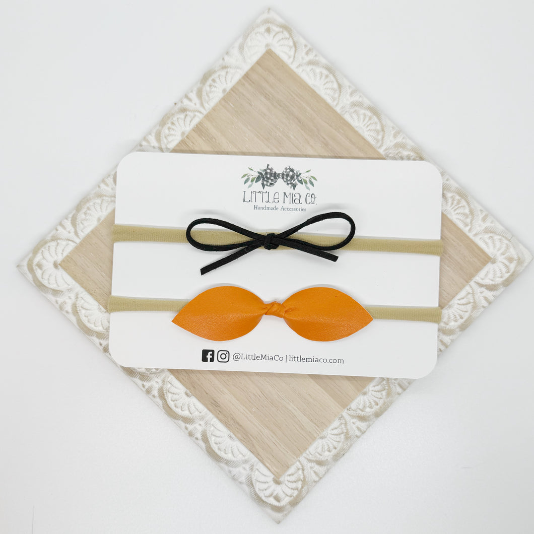 Black and Orange Headband Duo