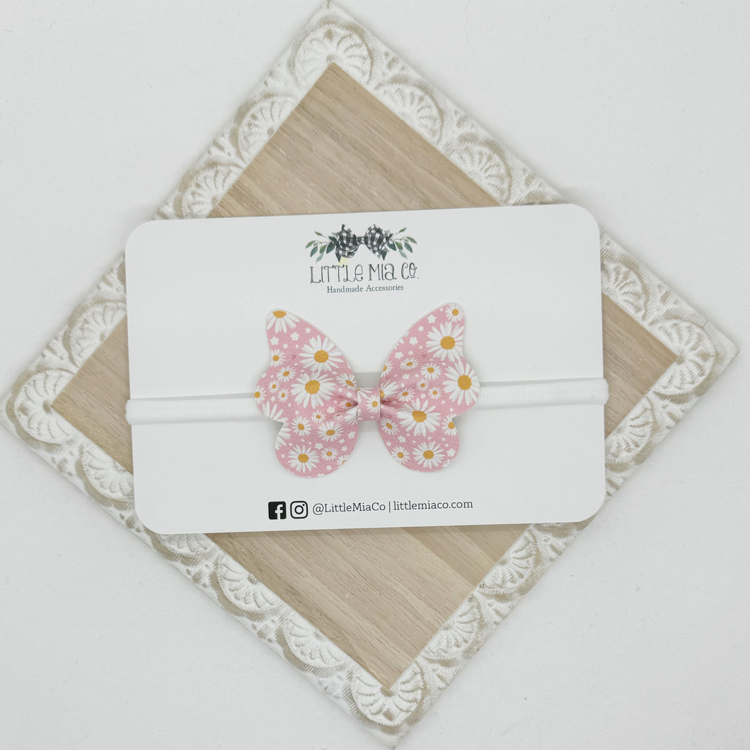 Pink Daisy Butterfly Headband