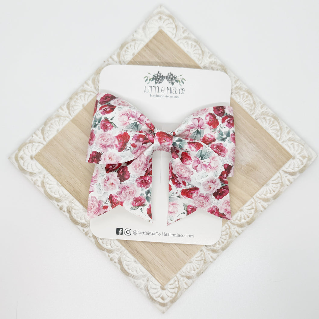 Deep Pink Floral Cheer Clip