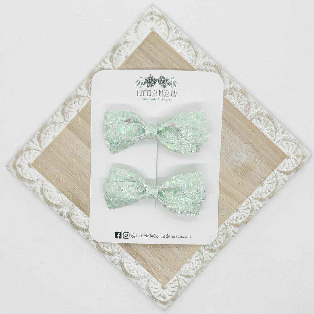 Light Green Glitter Lou Piggy Clips