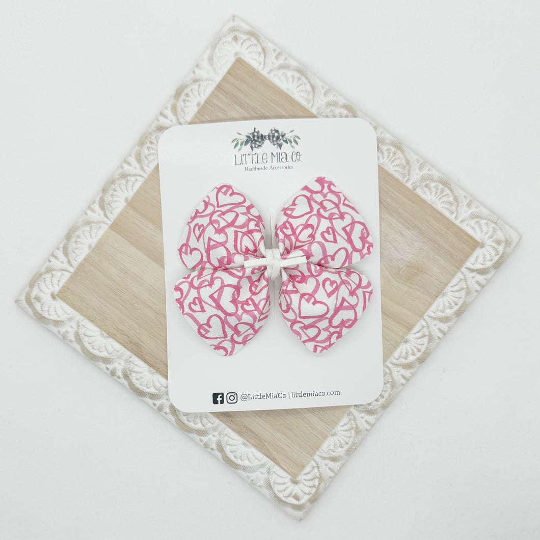 Pink Heart Sketch Bella Clip