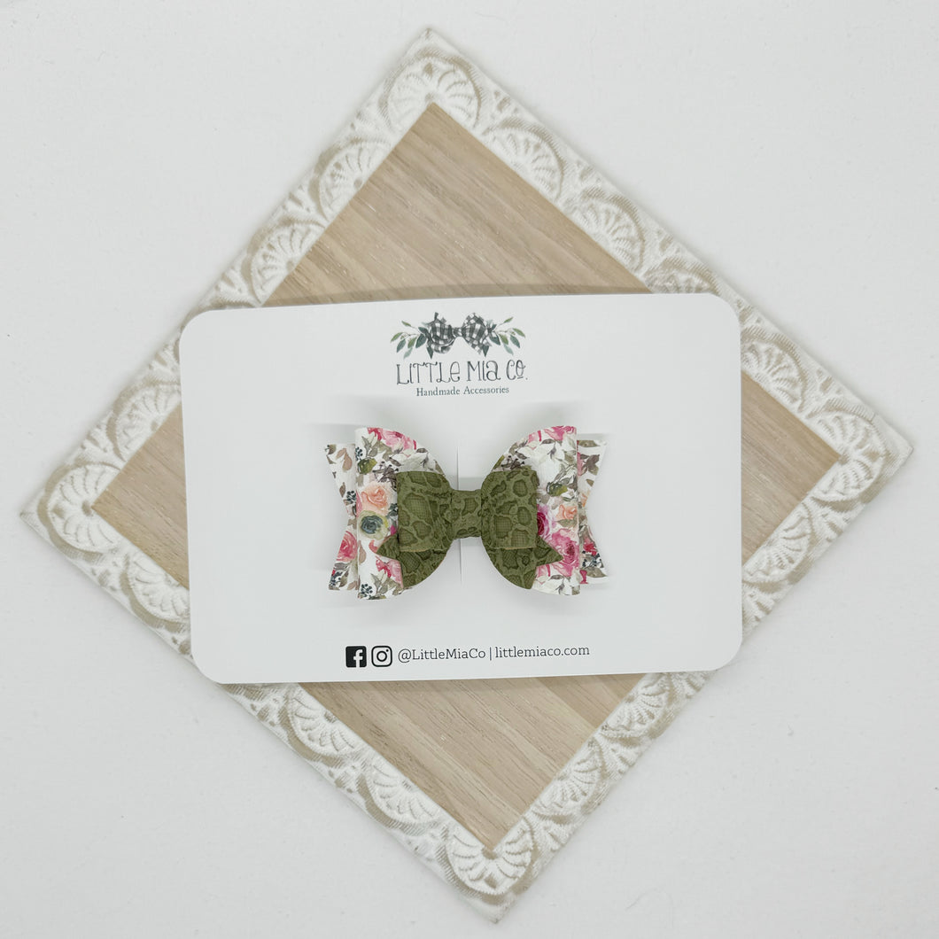 Green Floral Valerie Clip