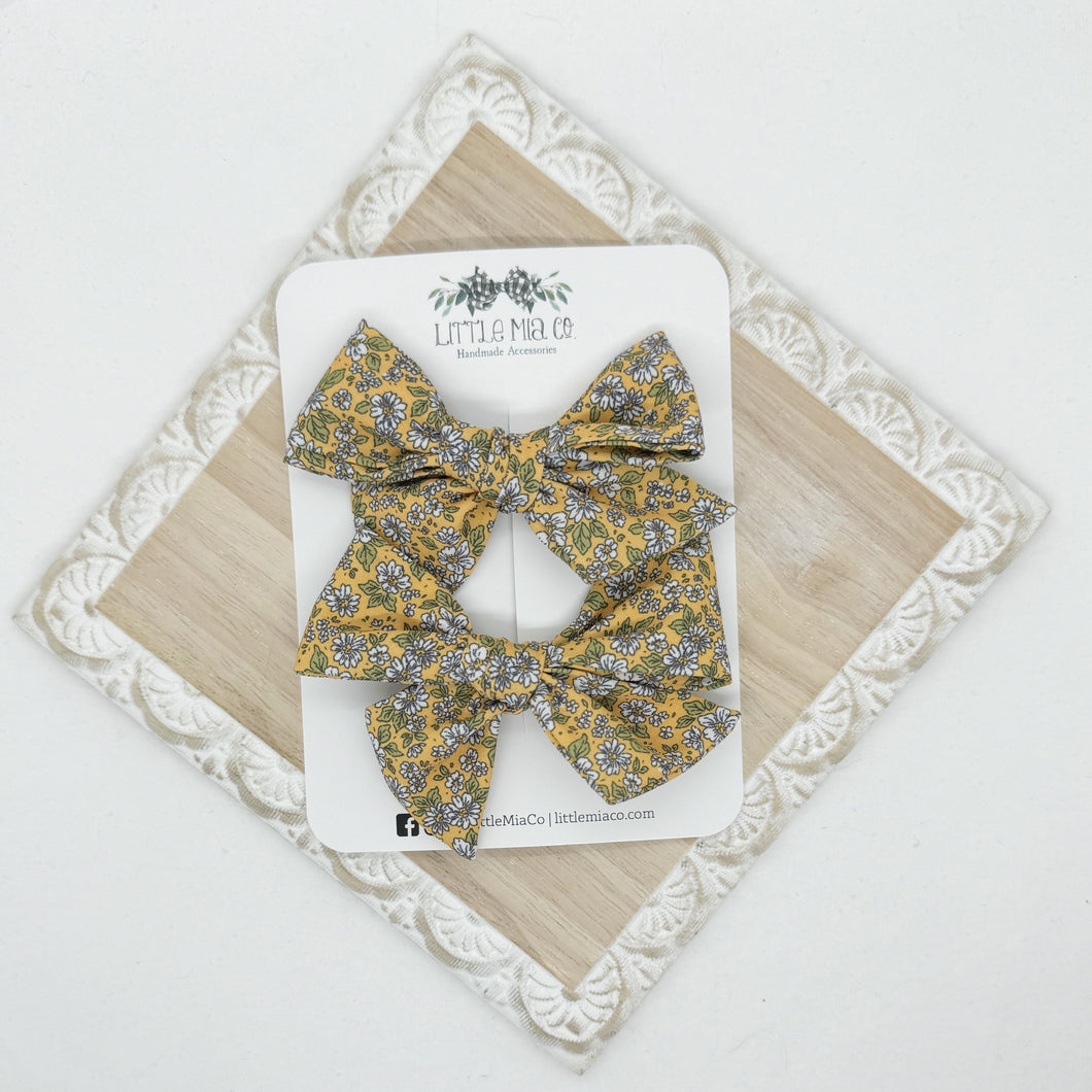 Mustard Floral Fabric Piggies