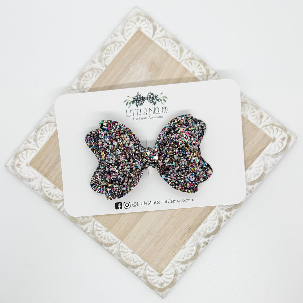 Black Multi Glitter Lizzy Clip