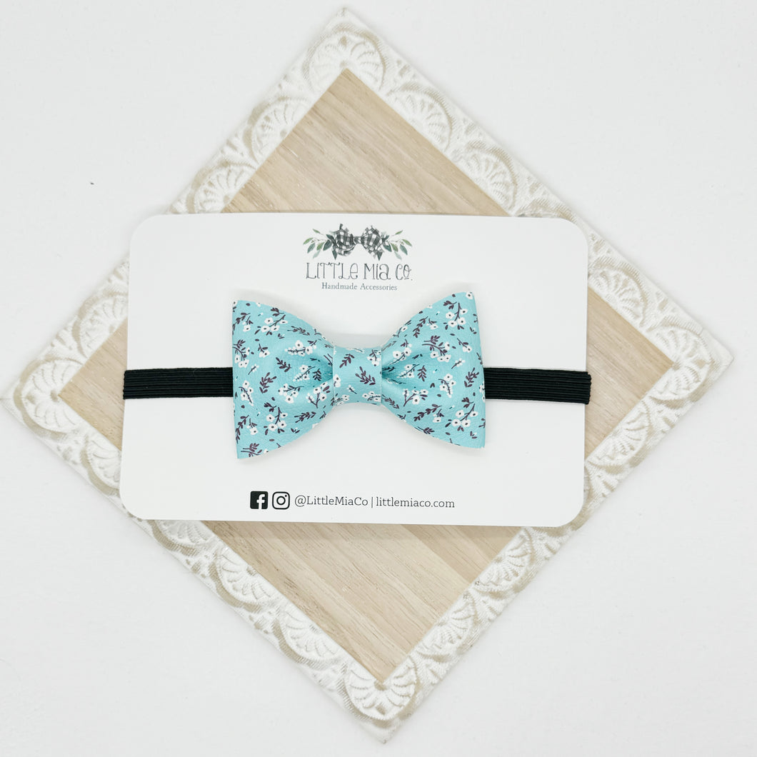 Blue Floral Bow Tie