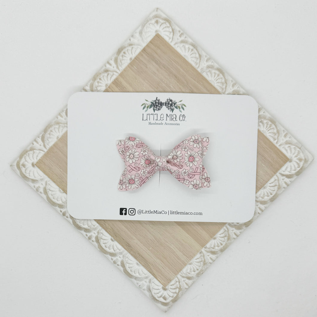 Pink Ribbon Floral Sutton Clip