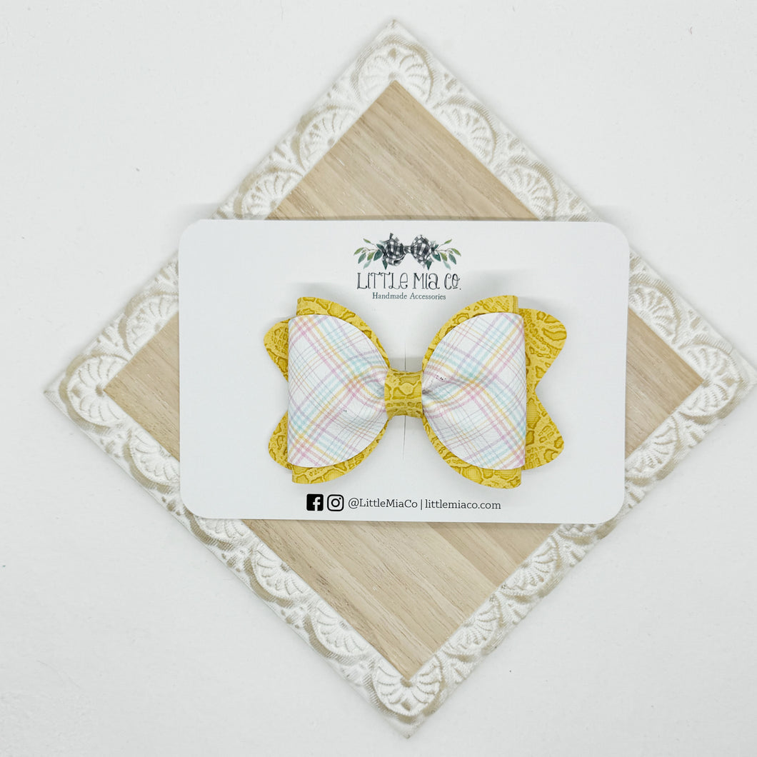 Yellow & Plaid Lizzy Clip