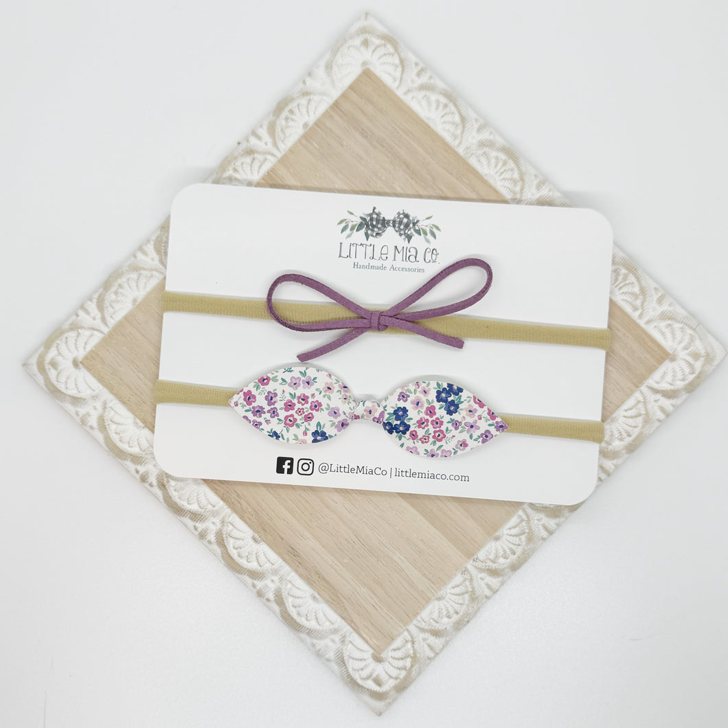 Purple Floral Headband Duo