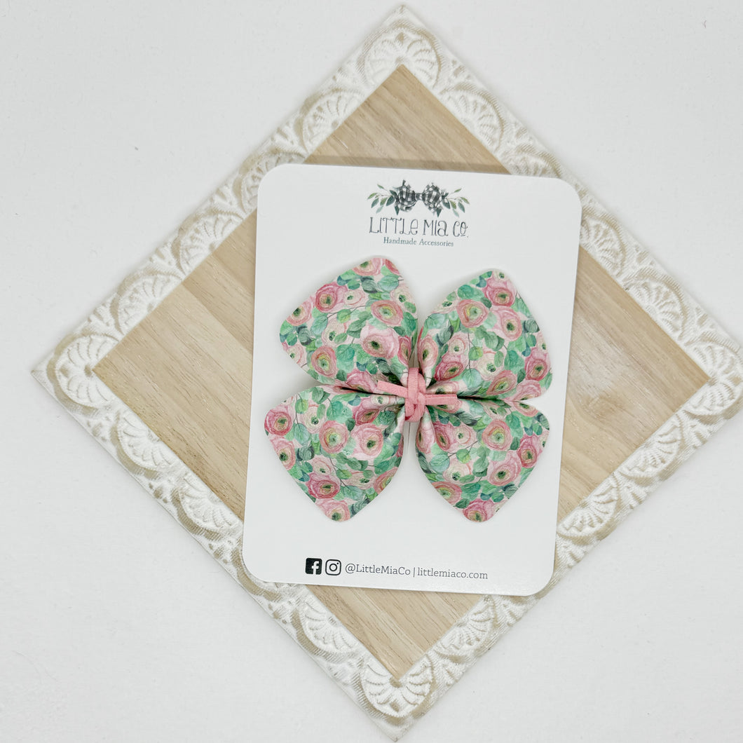 Pink & Green Floral Bella Clip