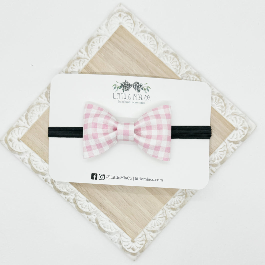 Pink Plaid Bow Tie