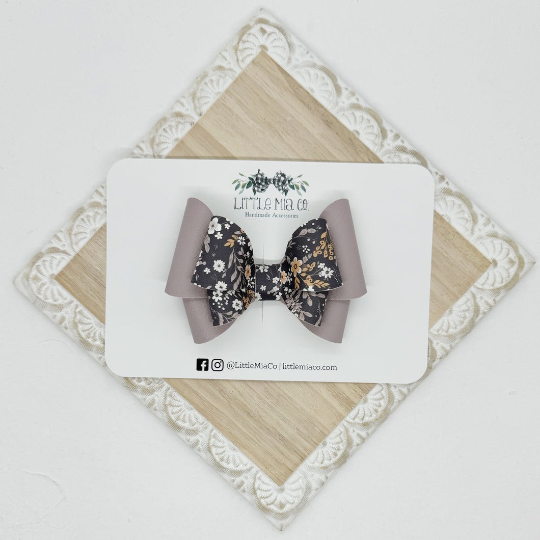 Navy & Gold Floral Violet Clip