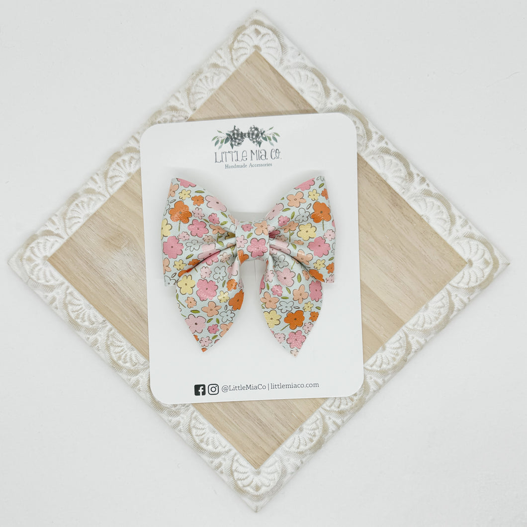 Pink Orange Floral Marie Clip