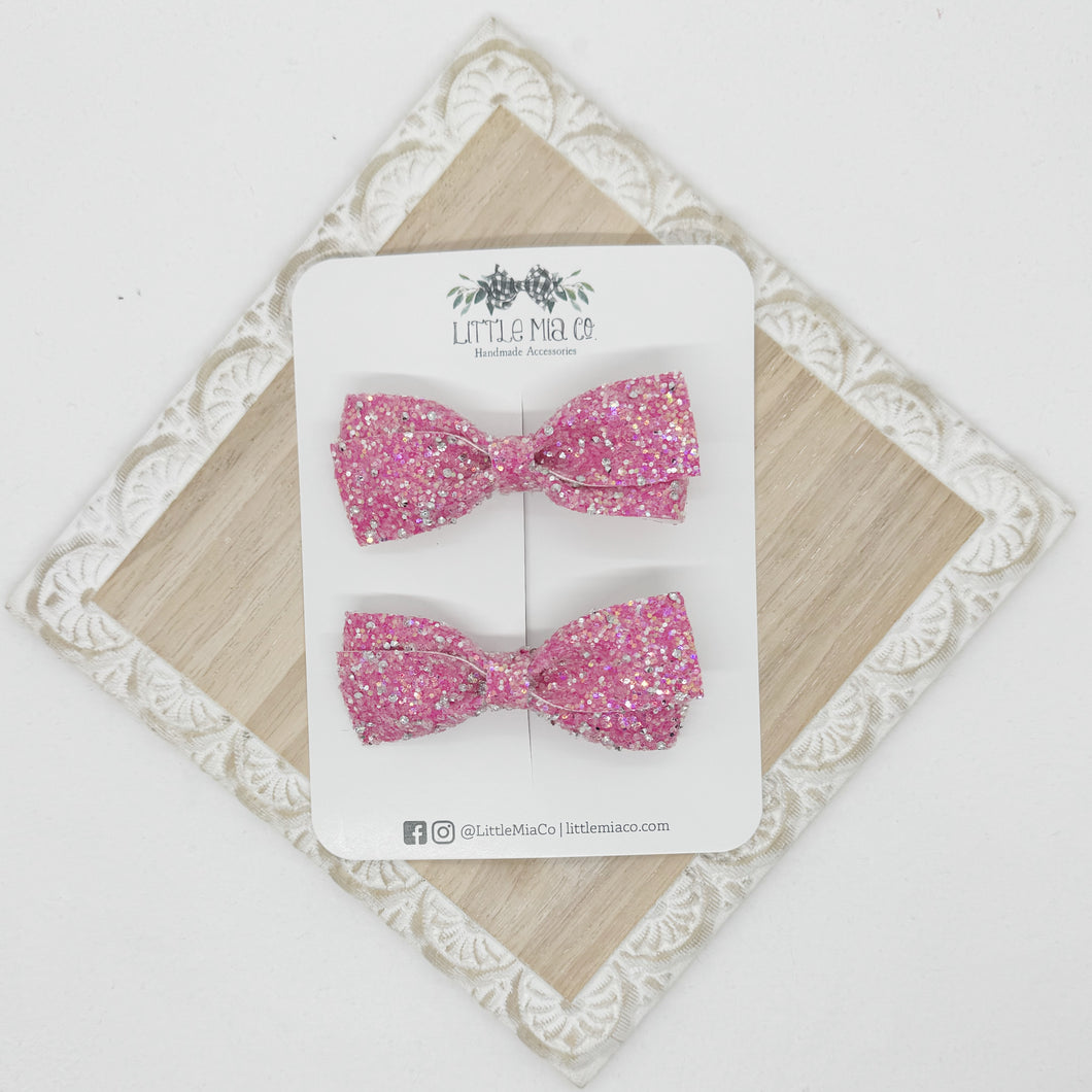 Dark Pink Glitter Lou Piggy Clips