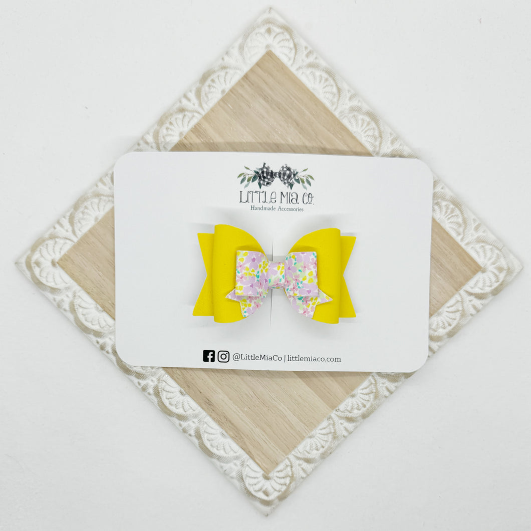 Yellow & Pink Floral Valerie Clip