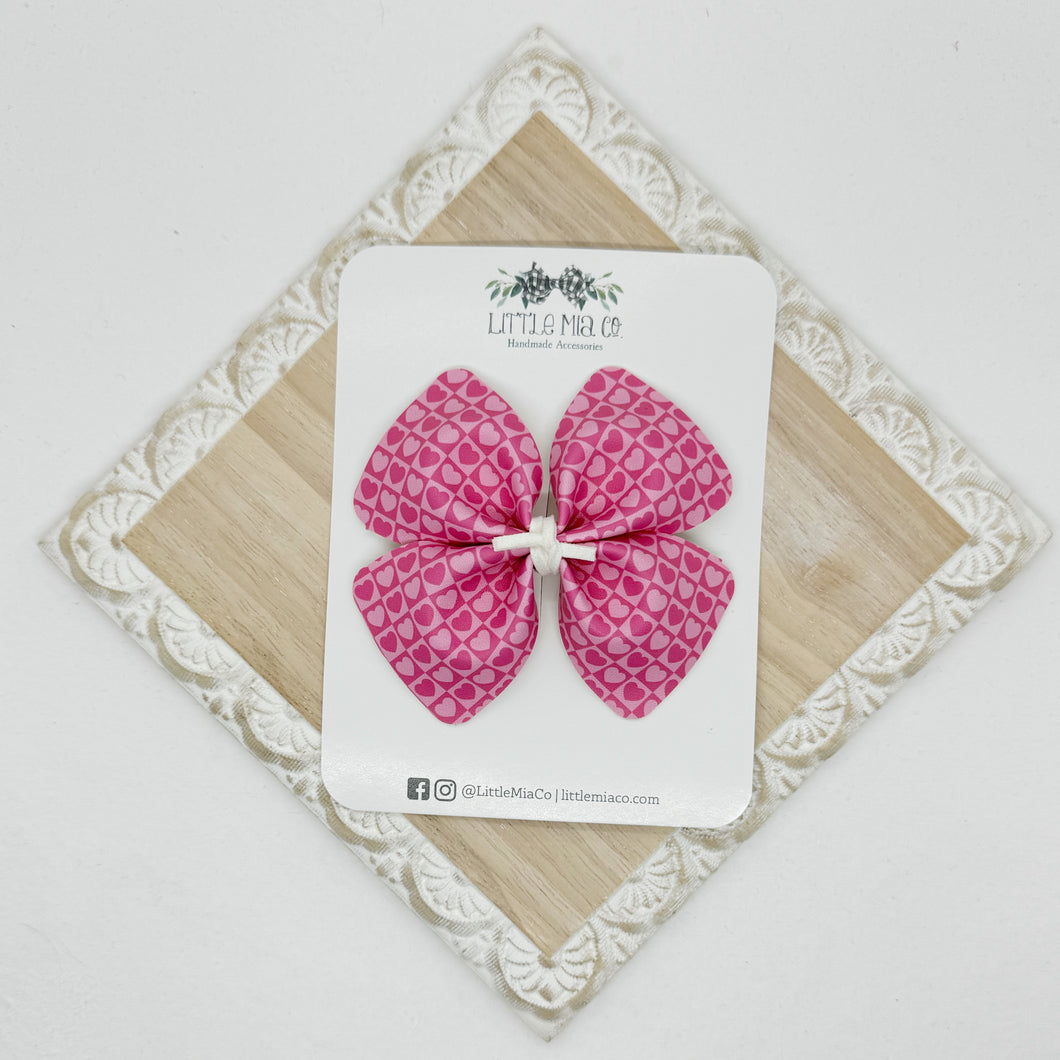 Pink Block Heart Bella Clip