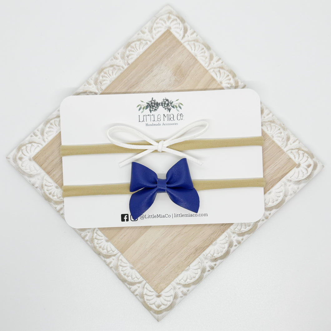 Royal Blue & White Headband Duo