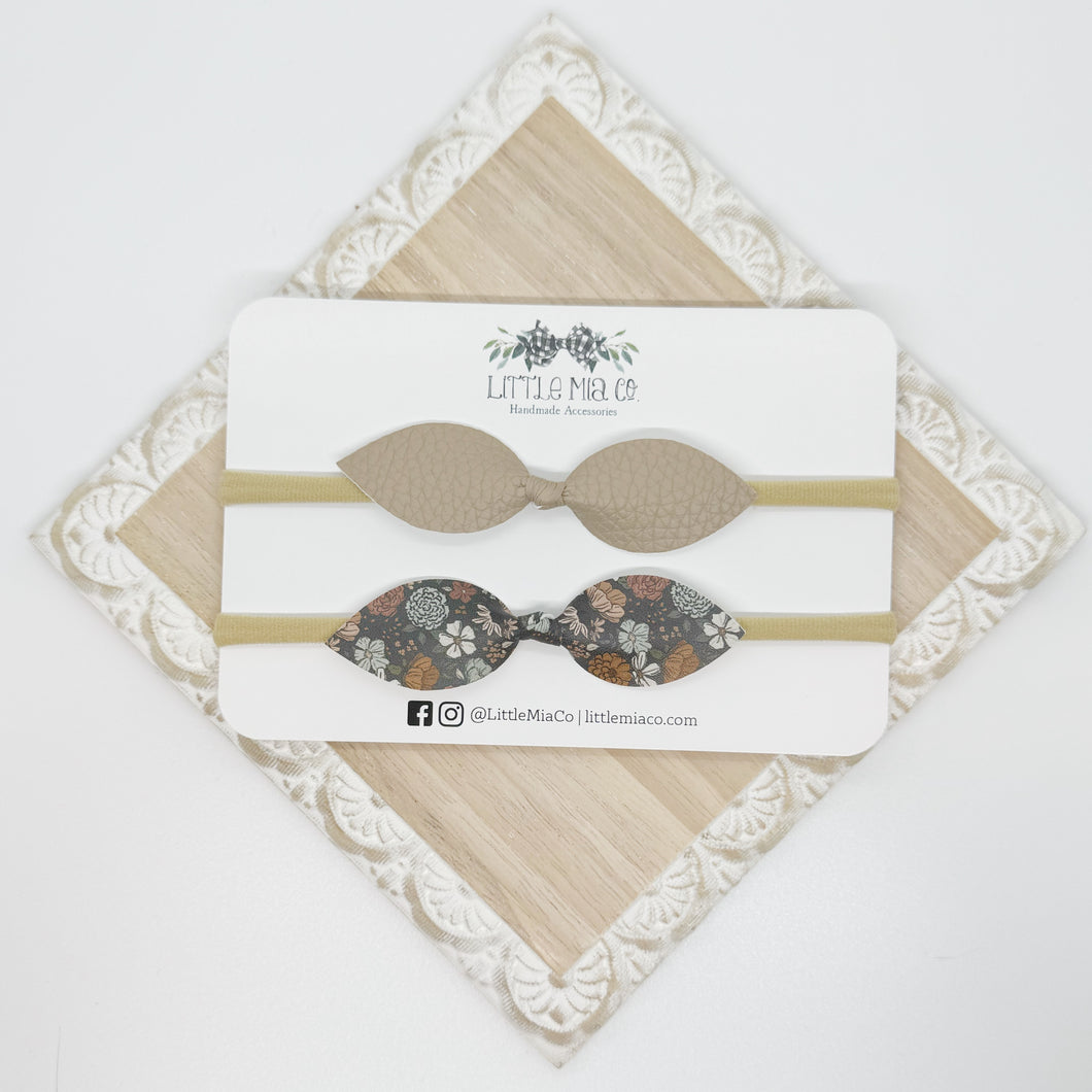 Teal Floral Headband Duo