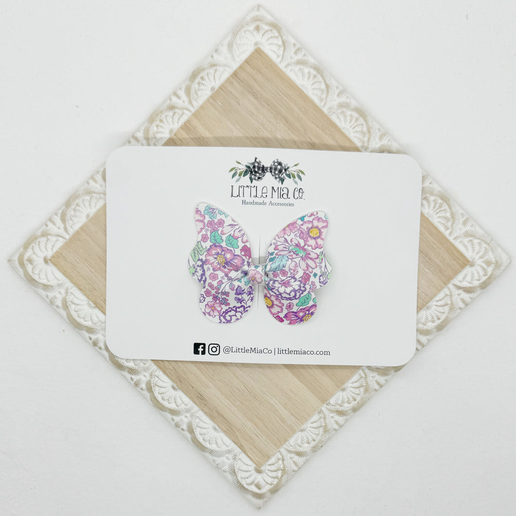 Bright Summer Floral Butterfly Clip