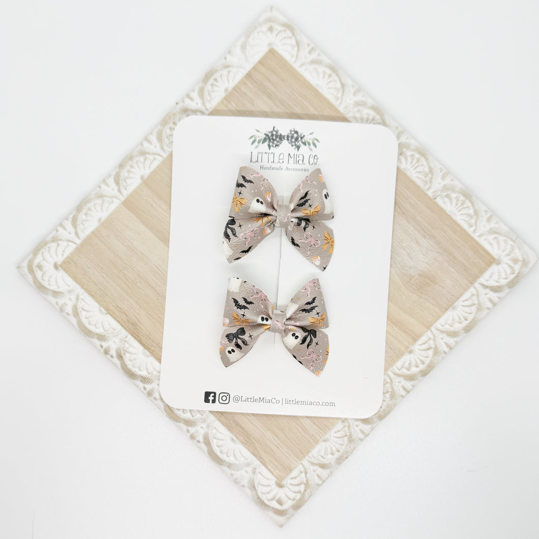 Ghost Bow Mini Marie Piggy Clips