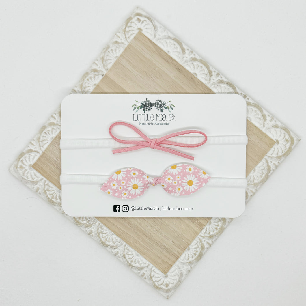 Pink Daisy Headband Duo