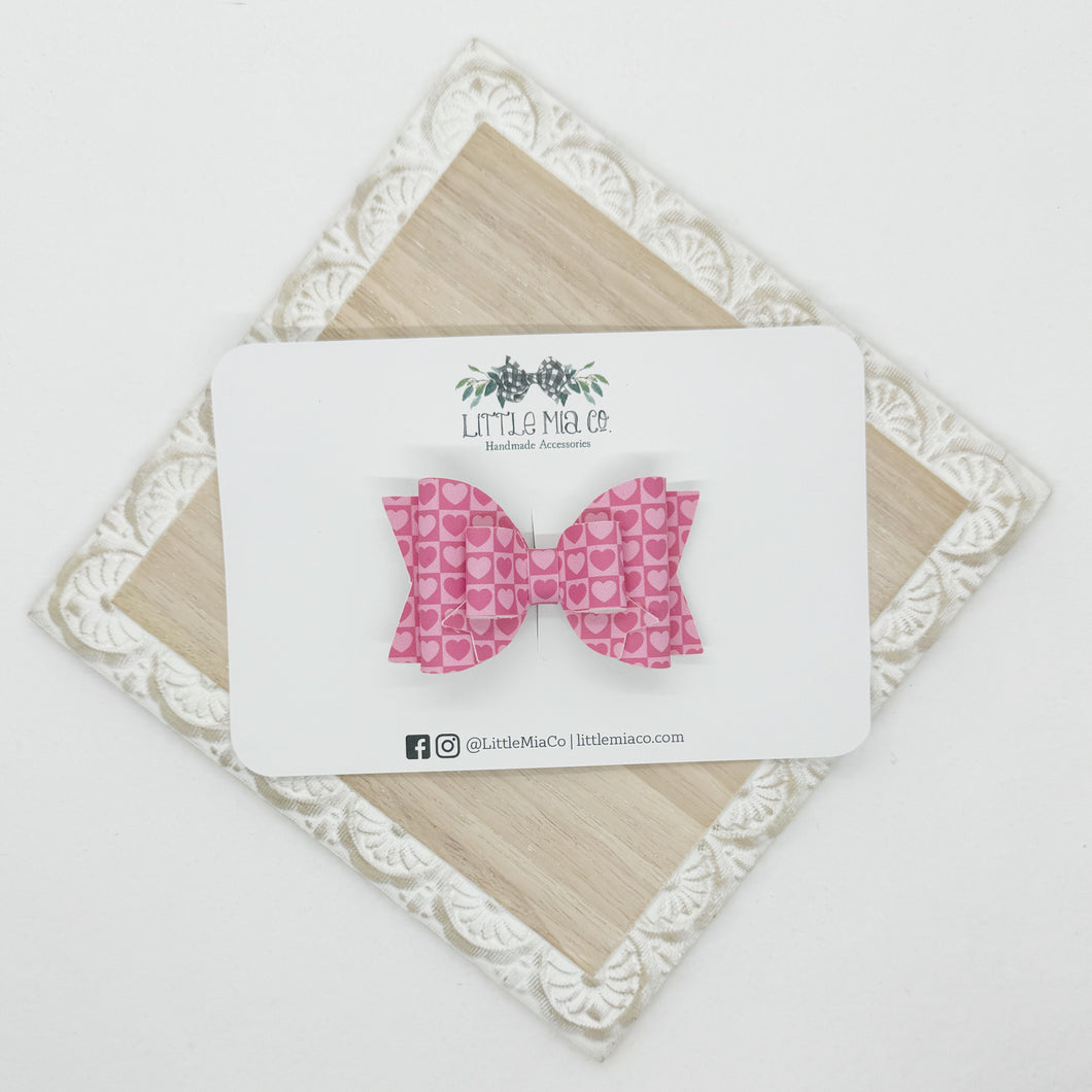 Pink Block Heart Valerie Clip