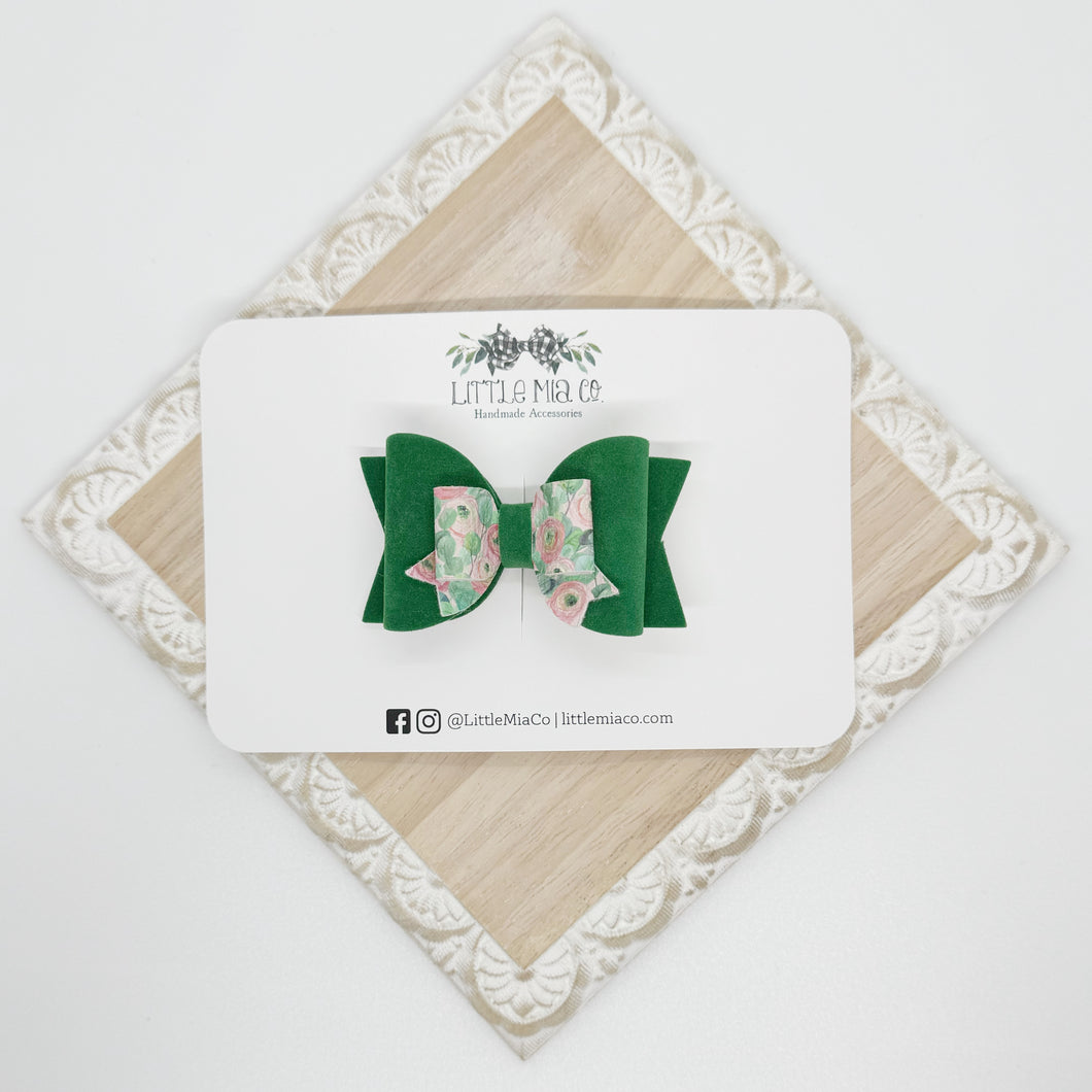 Green & Pink Floral Valerie Clip