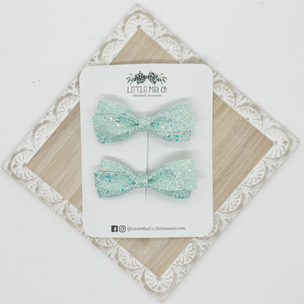Teal Glitter Lou Piggy Clips