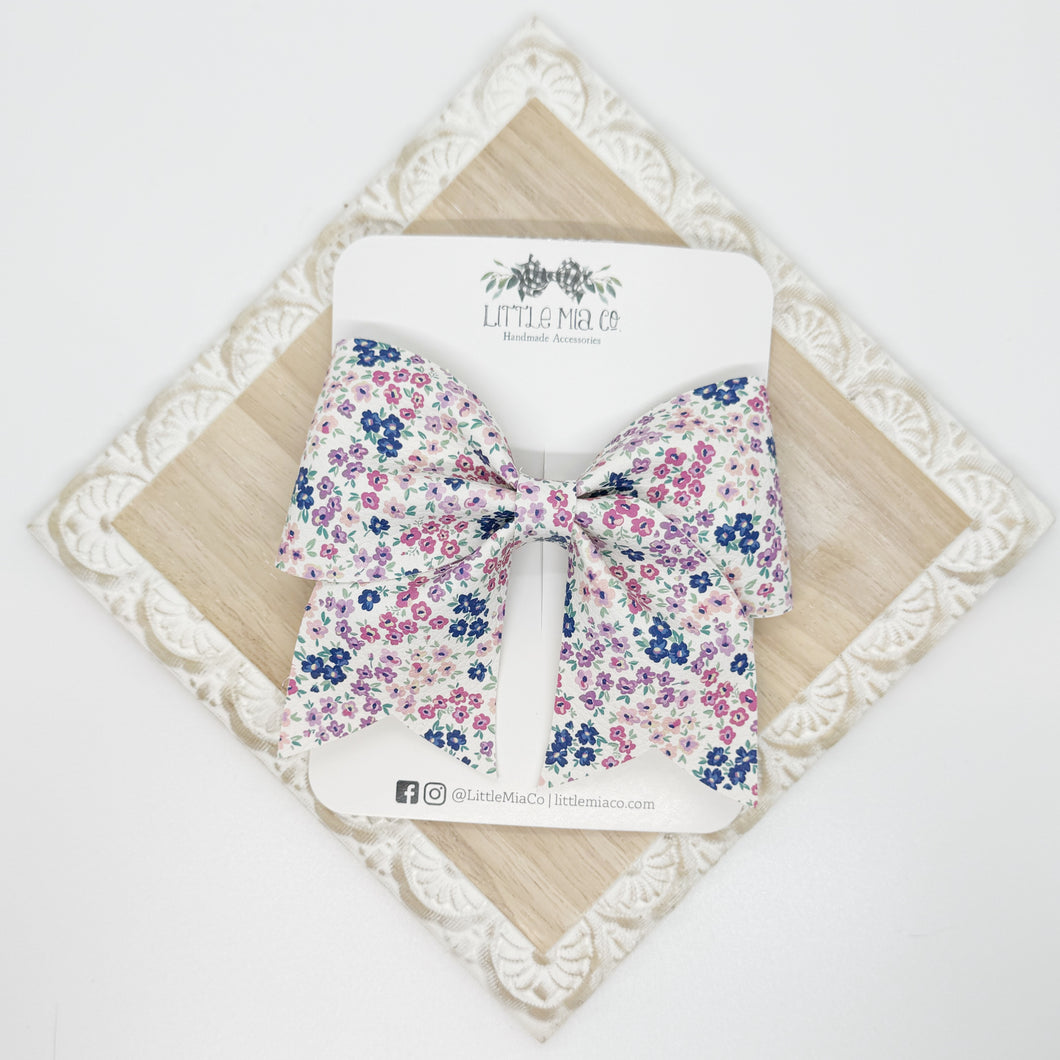 Purple Floral Cheer Clip