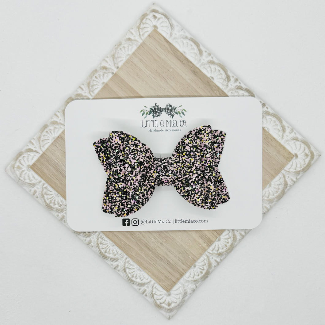 Black & Pink Glitter Chloe Clip