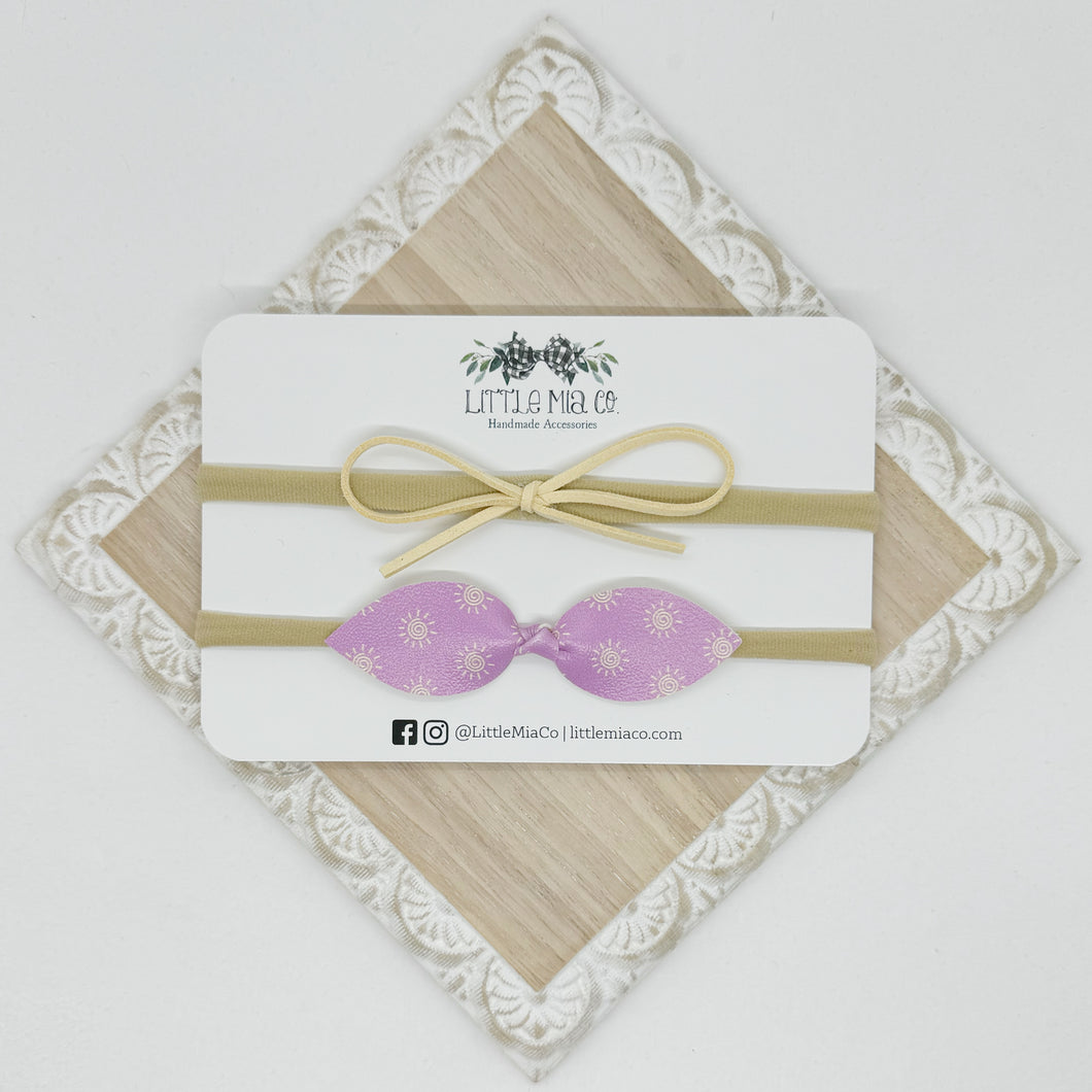 Cream & Purple Sun Headband Duo