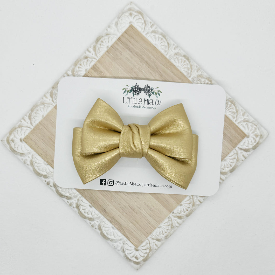 Gold Double Bow Clip